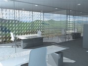 Desenli Cam Ofis Blme